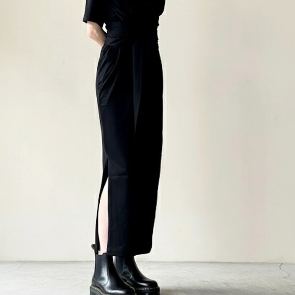 Mame Kurogouchi Black Cotton Jersey Dress